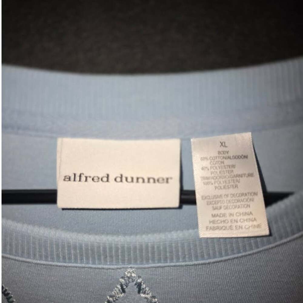 Light Blue Embroidered Rhinestone Sweatshirt - Picture 3 of 10